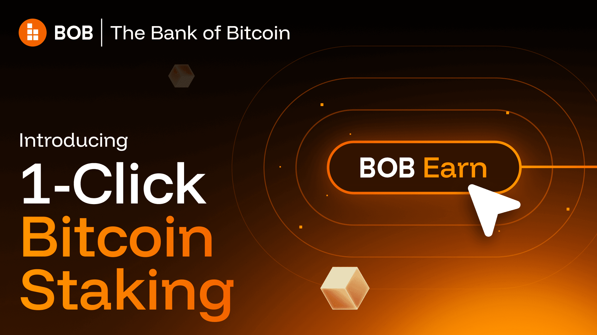 Stake BTC in a single click with BOB Earn