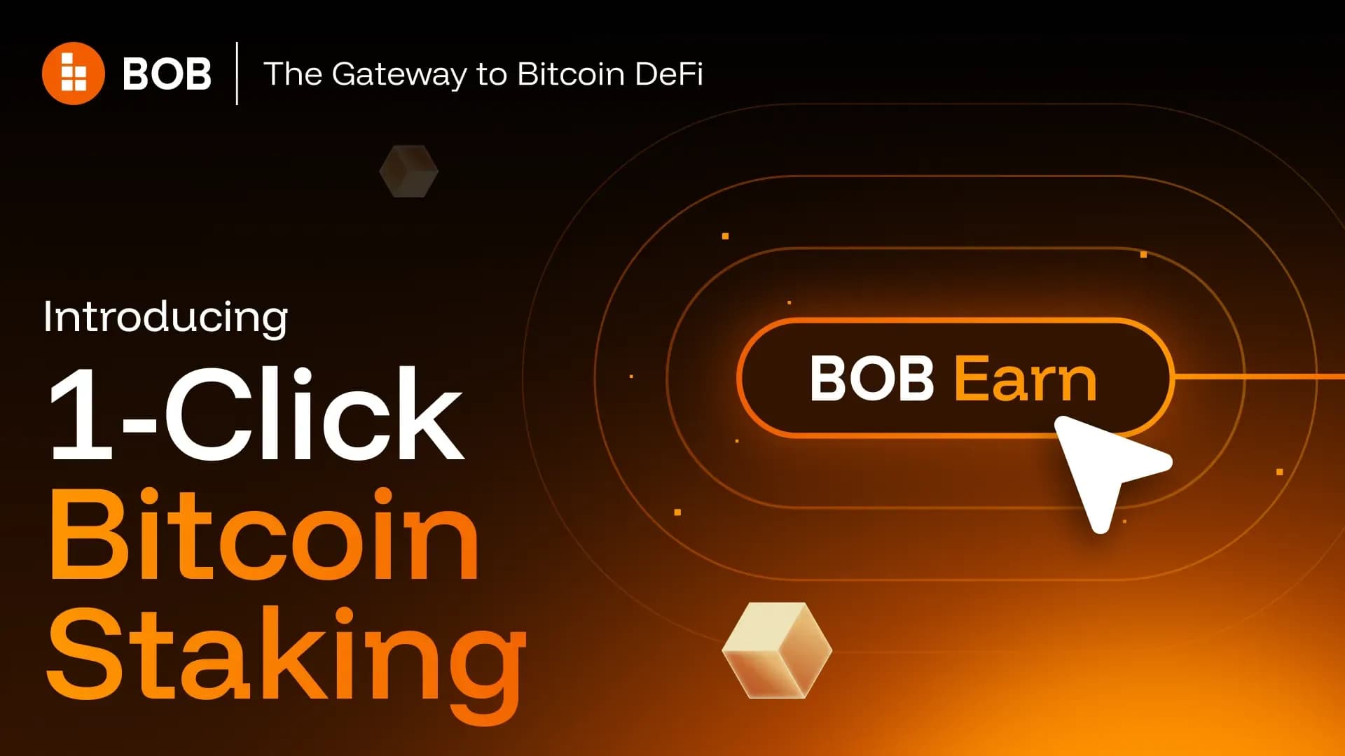 Stake BTC in a single click with BOB Earn